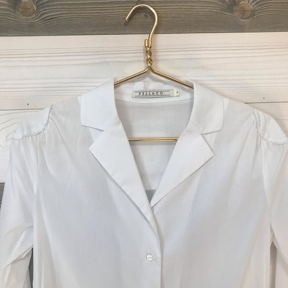 Pell & Co. ⚜️White Button Down Circular Design Top - Picture 2 of 15